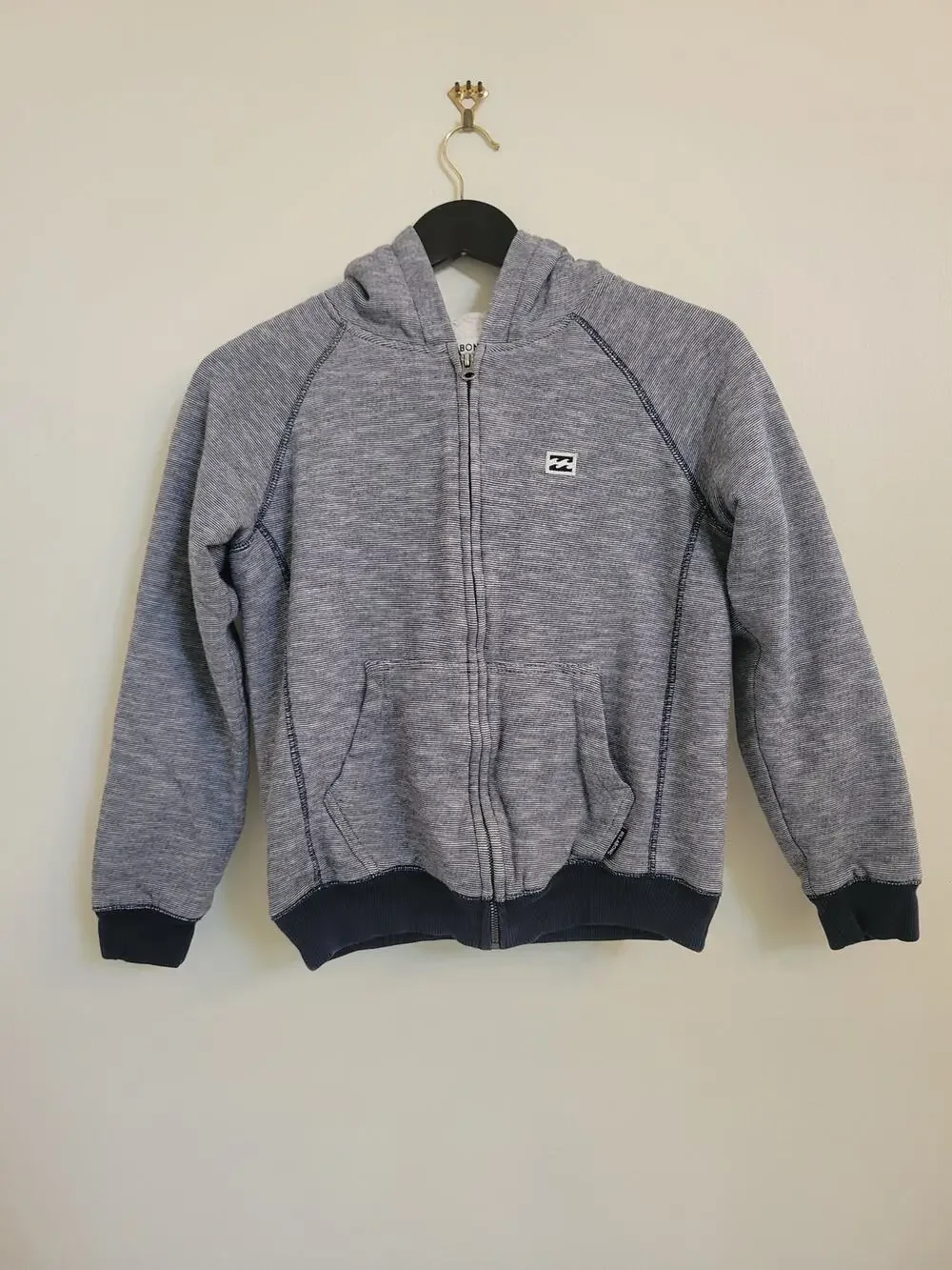 Billabong Boy's Balance Sherpa Zip Hoodie - Dark Slate Heather Sz S